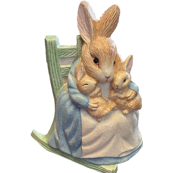 schmidt Other - Charming Rabbit Figurine with Baby Bunnies (Schmidt  Cast Iron Door Stopper)